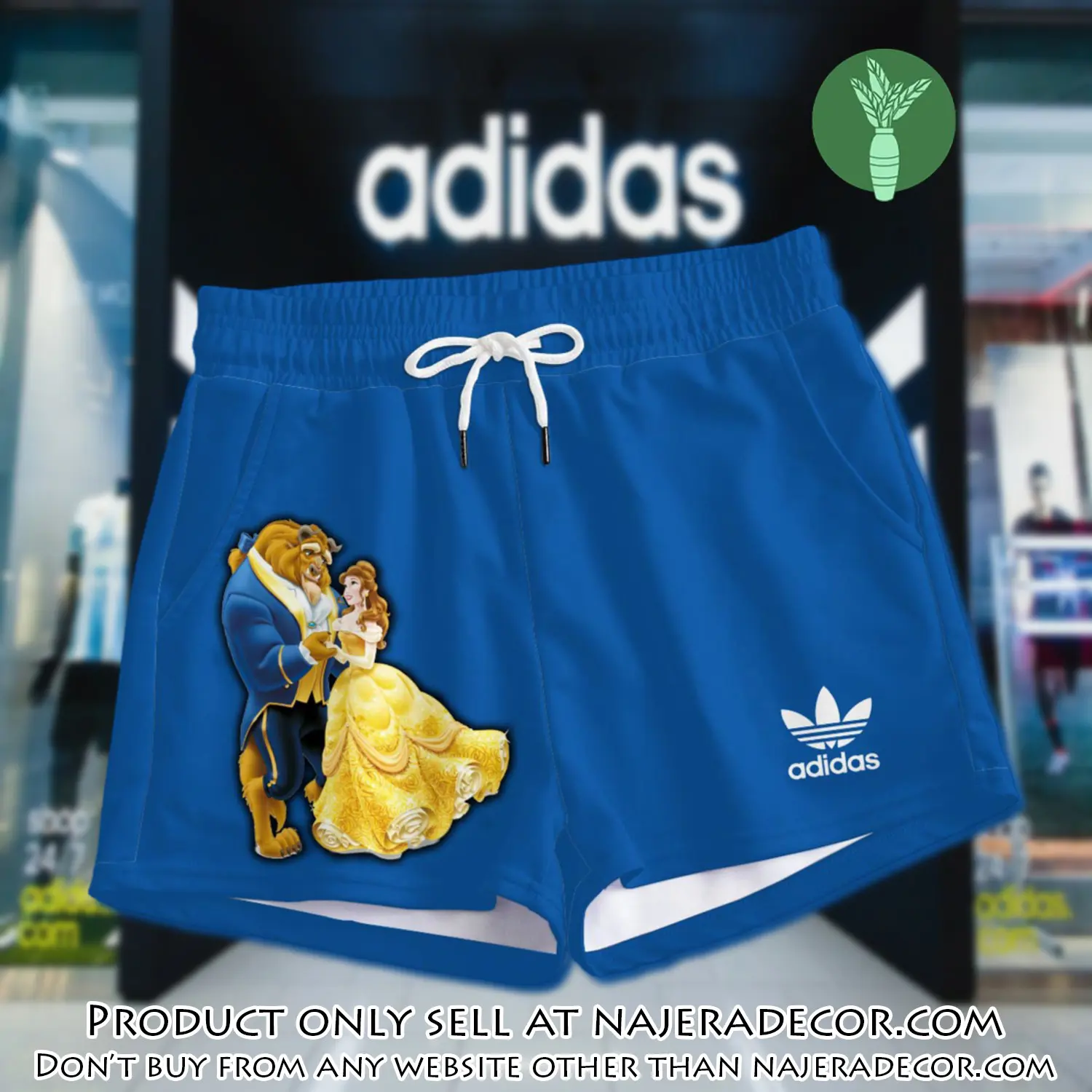 Premium beauty and the beast in adidas women shorts lady beach shorts wms1077 njr3819347